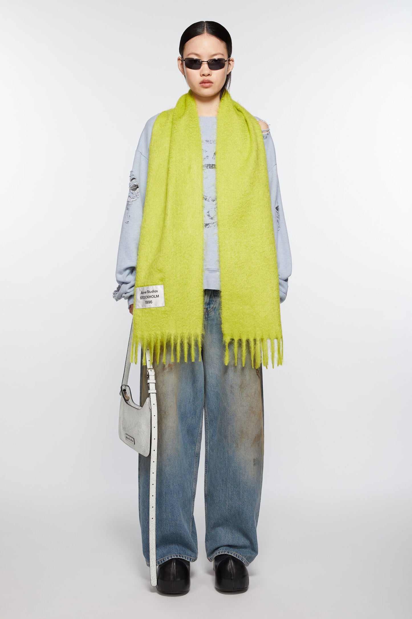 MOHAIR SCARF NEON GREEN