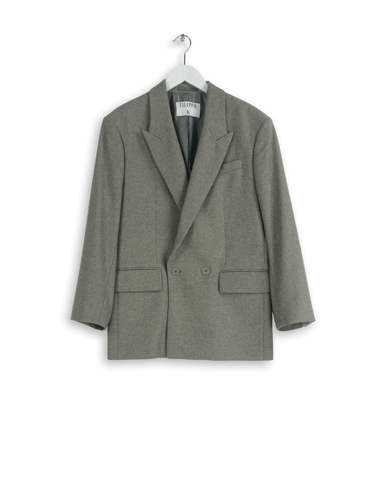 DOUBLE BREASTED FLANNEL BLAZER DRIFTWOOD