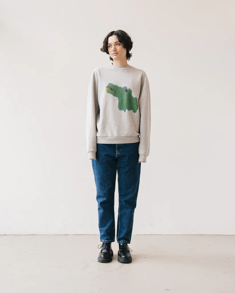 CROCODILE, LOGO SWEATER GREY