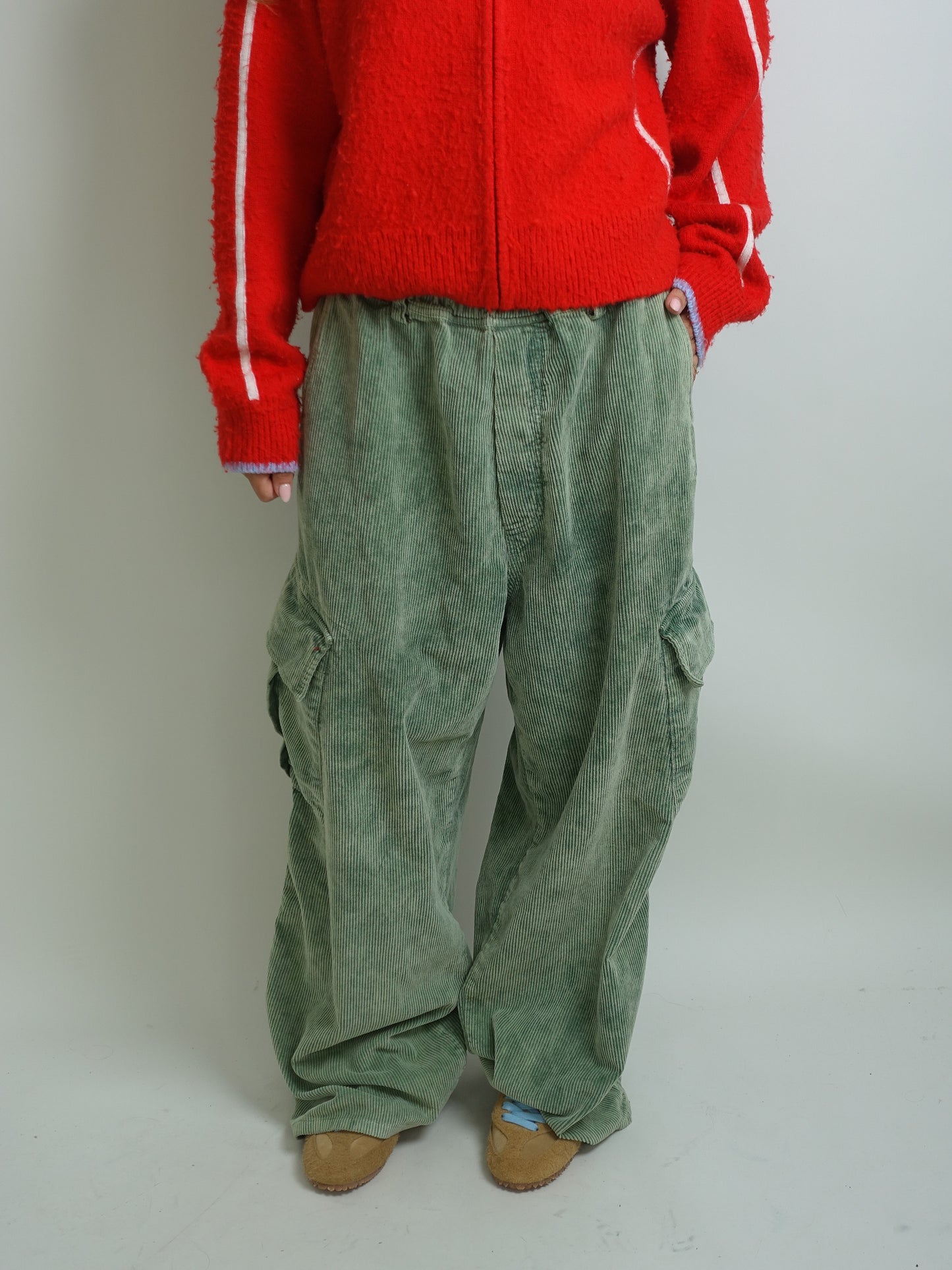ROMEO BAGGY PANTS WASHED CORDUROY EUCALYPTUS