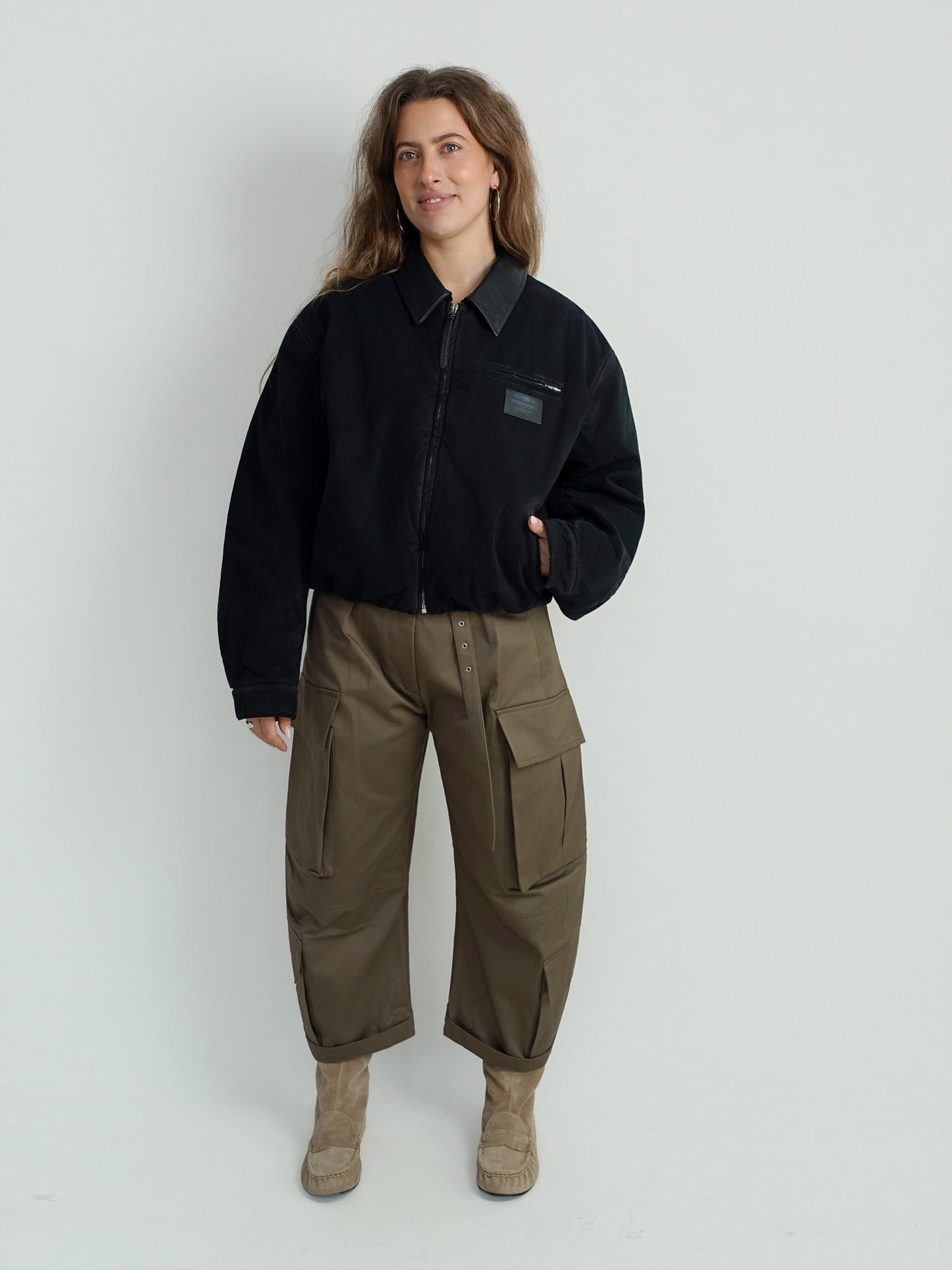 OKRA HEAVY TWILL BOMBER DARK BROWN
