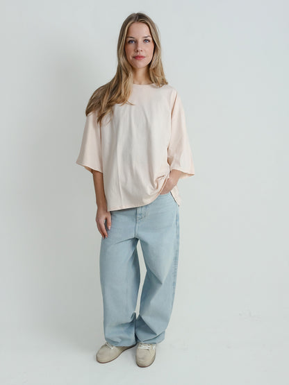 OSIS BOXY T-SHIRT CREAM ROSE