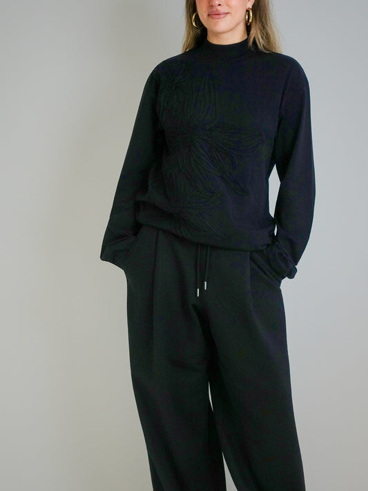 HEGERA EMB T-SHIRT BLACK