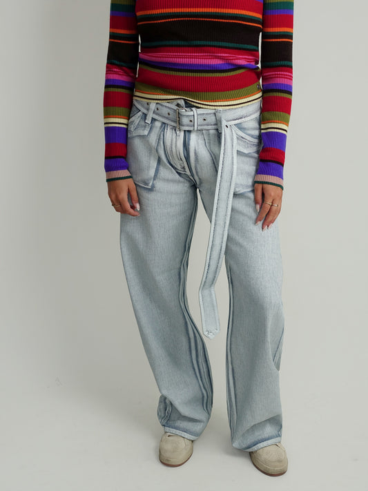 PAGE BLUE SHADOWTROUSER  BLUE/WHITE