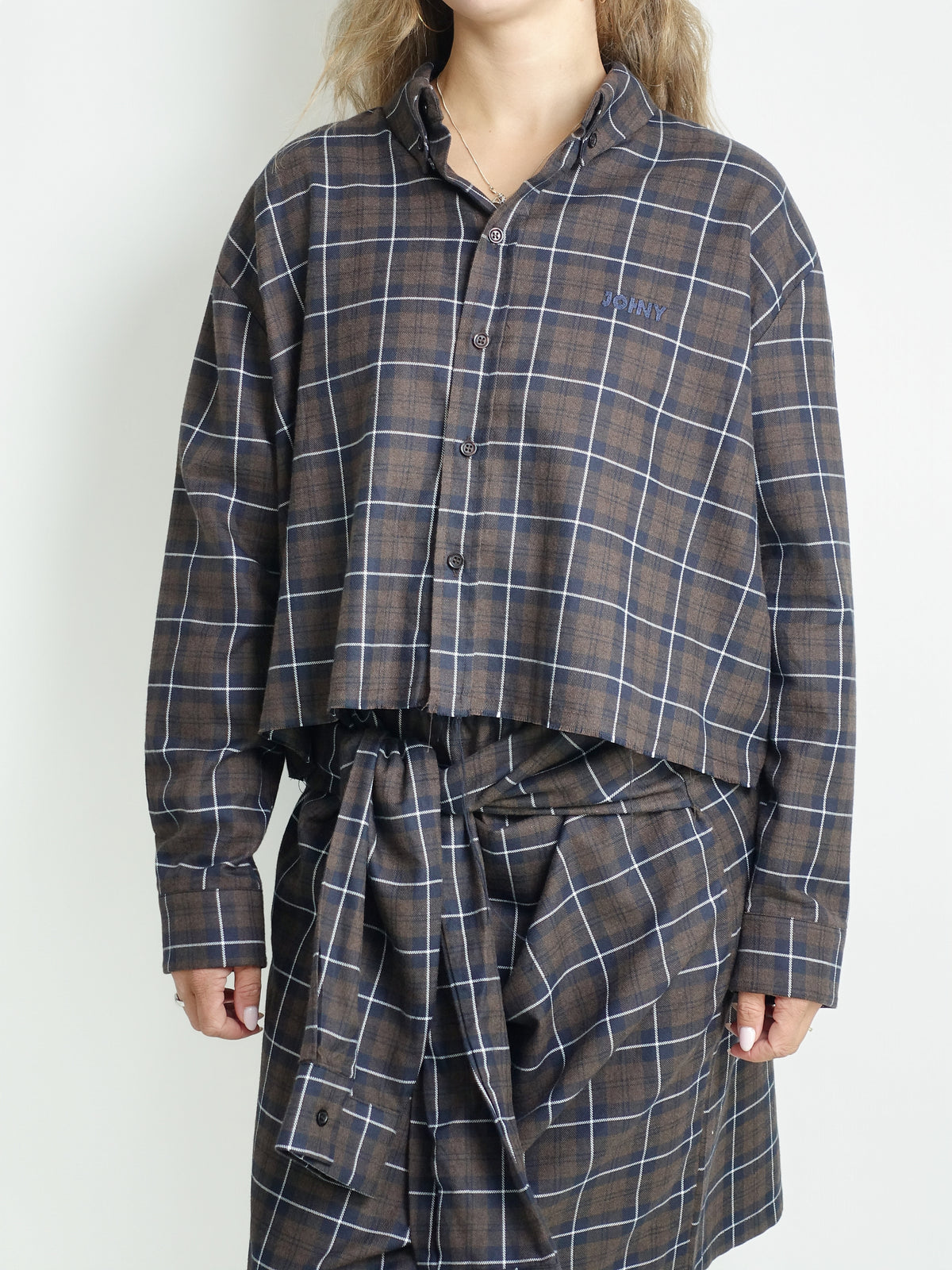 FRANKIE CROP BROWN CHECK