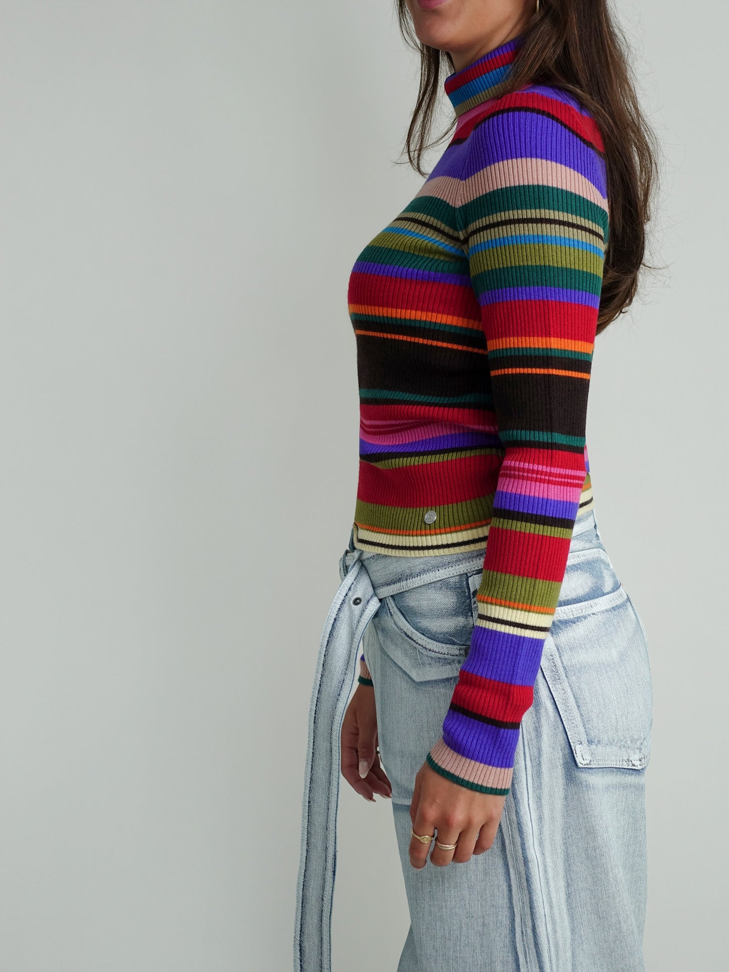 KILA KNITTED SWEATER STRIPES RED/PURPLE