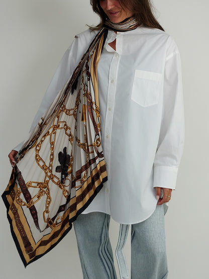 DASCA SUPER POPLIN DRESS WHITE/GOLD