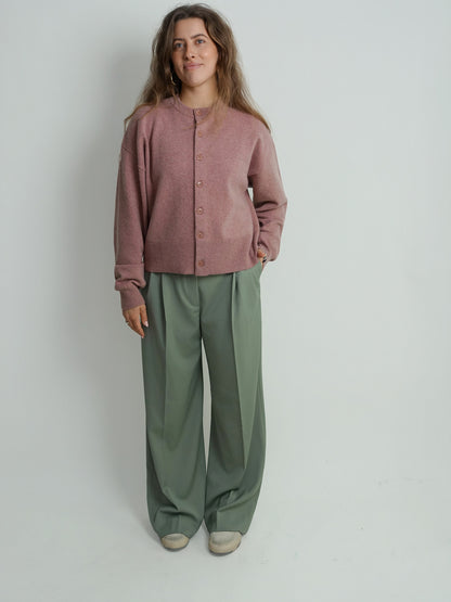 DARCEY WOOL TROUSERS LIGHT GREEN