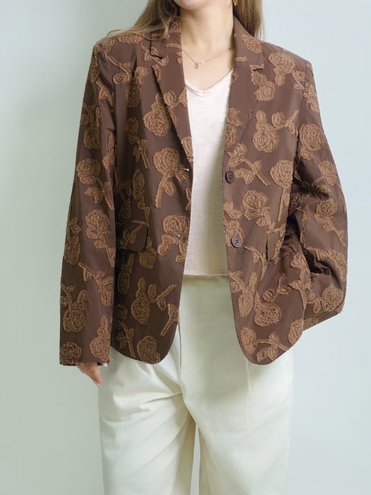 TRANSPARENT FIL COUPE BLAZER COCOA BROWN