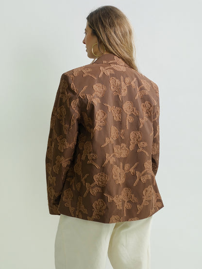 TRANSPARENT FIL COUPE BLAZER COCOA BROWN