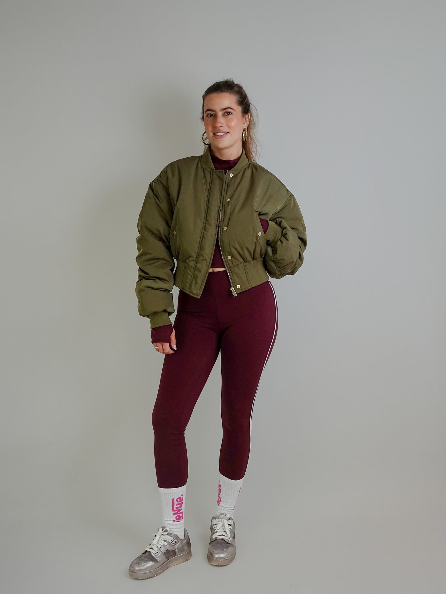 LEAH BOMBER OLIVE GREEN