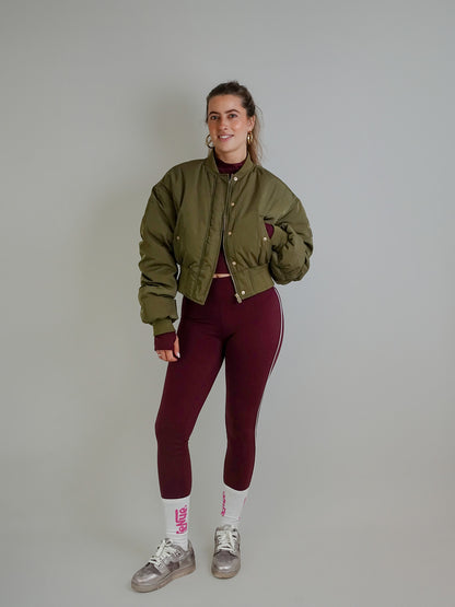 LEAH BOMBER OLIVE GREEN