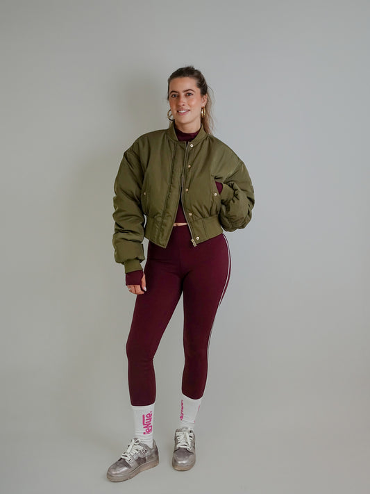 LEAH BOMBER OLIVE GREEN