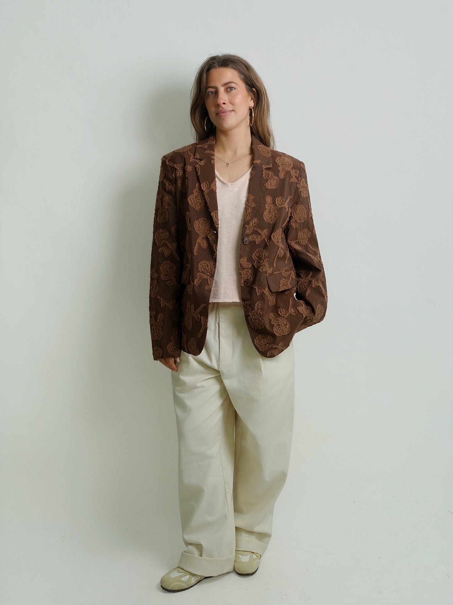 TRANSPARENT FIL COUPE BLAZER COCOA BROWN