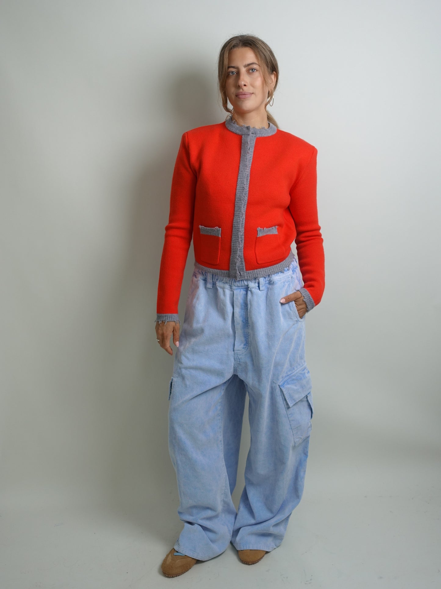 ROMEO BAGGY PANTS WASHED CORDUROY SKY BLUE