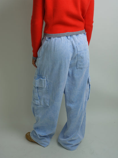 ROMEO BAGGY PANTS WASHED CORDUROY SKY BLUE