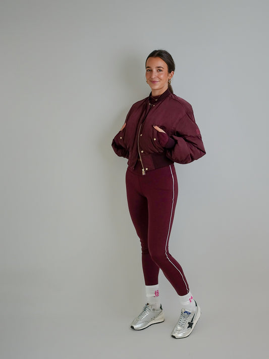 LEAH BOMBER CHERRY RED