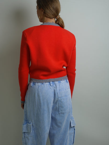 CELESTE CARDIGAN POPPY RED