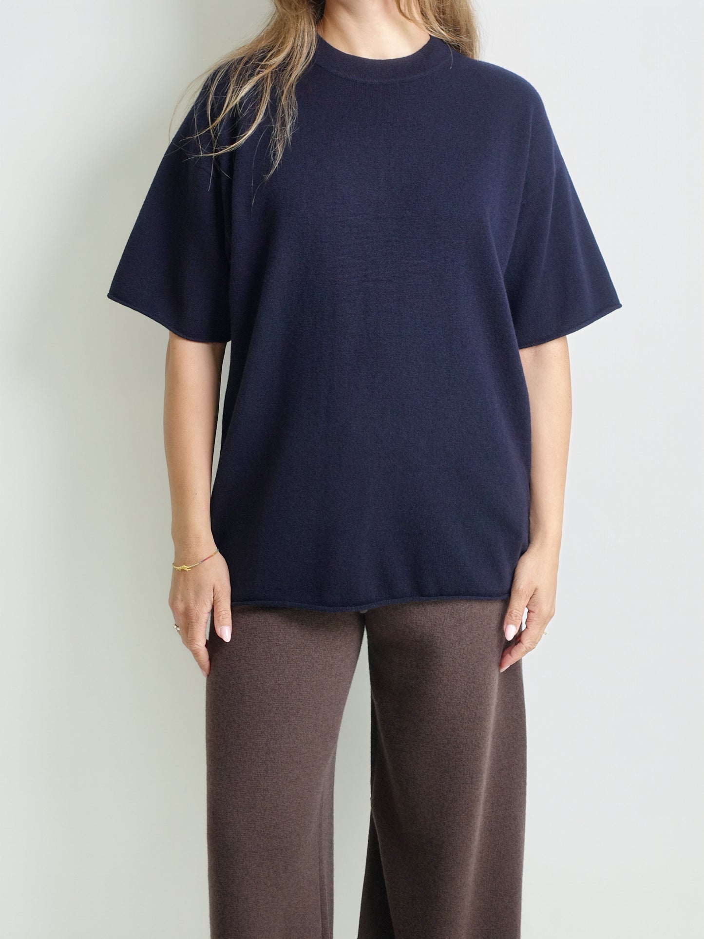 TSHIRT WOOL CASHMERE NAVY