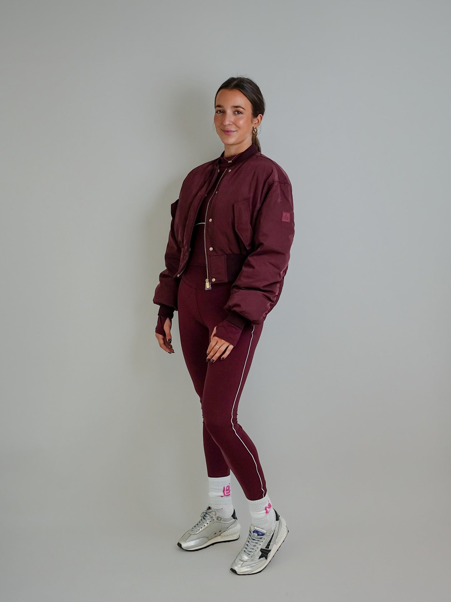 LEAH BOMBER CHERRY RED