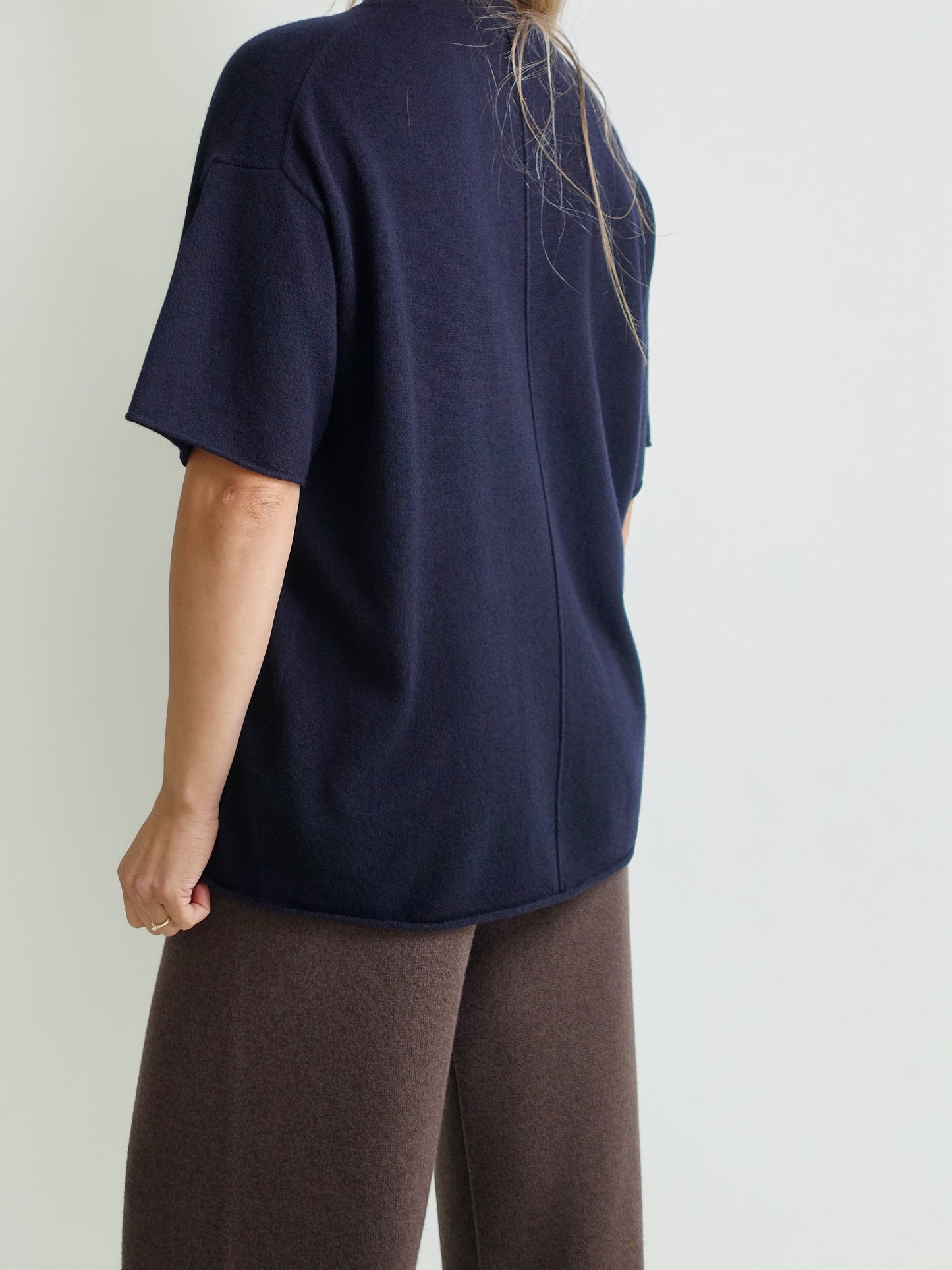 TSHIRT WOOL CASHMERE NAVY