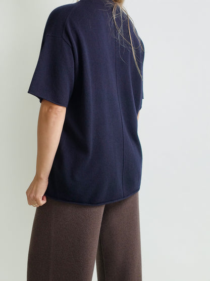 TSHIRT WOOL CASHMERE NAVY