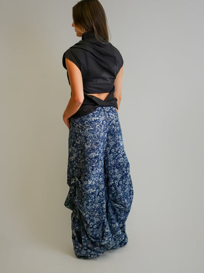 TAPESTRY DENIM DRAPEY JEANS MID BLUE STONE