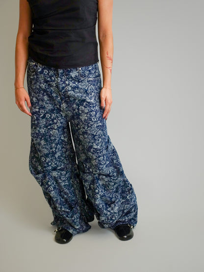 TAPESTRY DENIM DRAPEY JEANS MID BLUE STONE