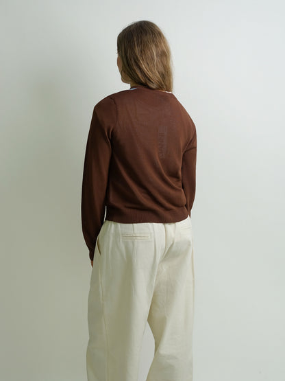 LIGHT COTTON ARGYLE CARDIGAN TIRAMISU