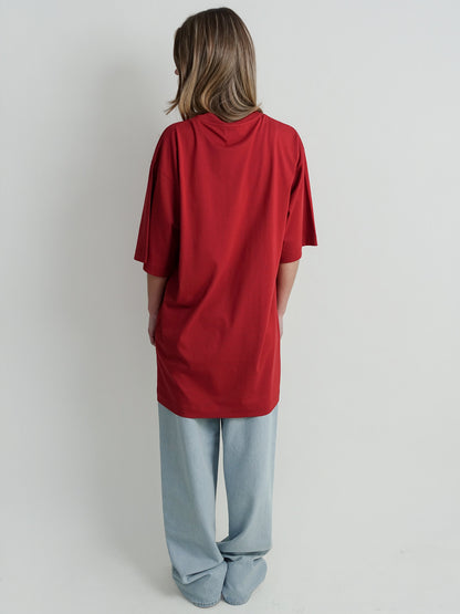 AYAZ LDS T-SHIRT DRESS RED