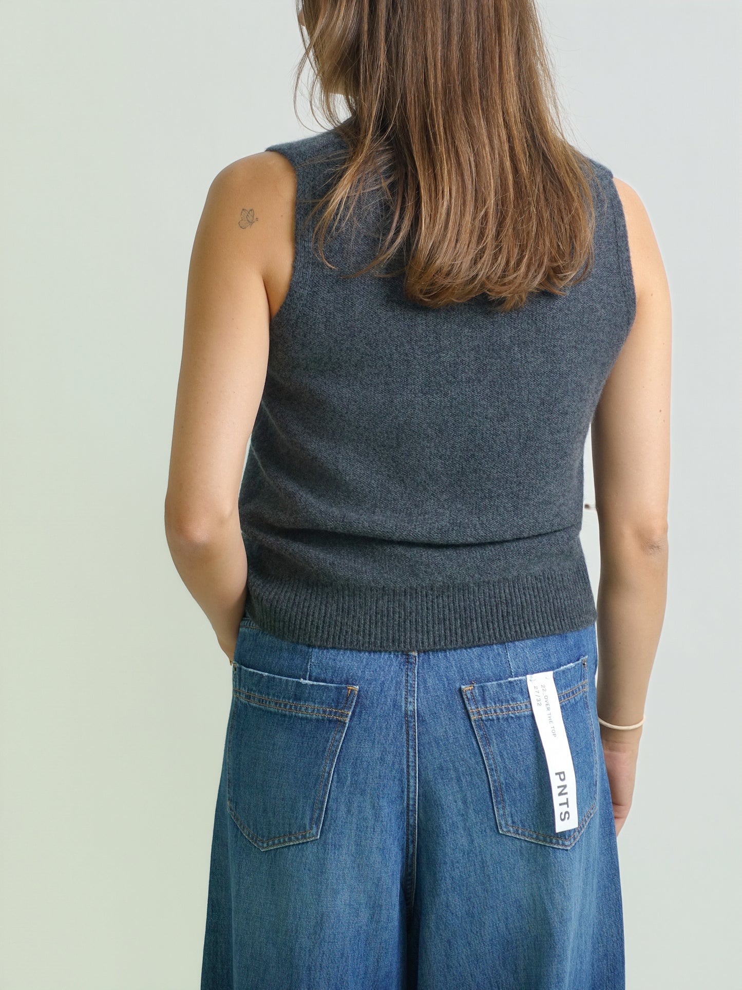 CREW NECK VEST GREY MELANGE