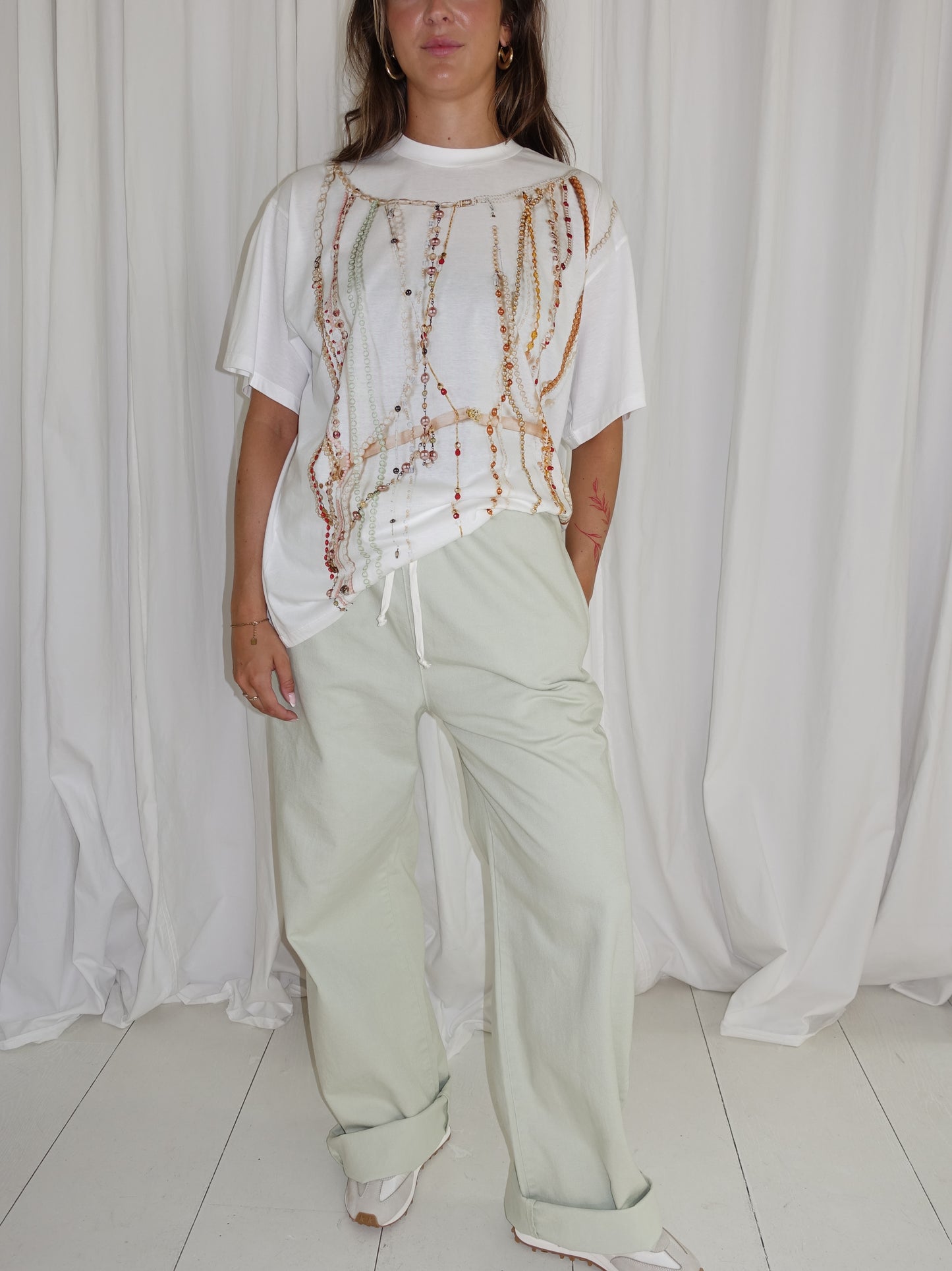 T-SHIRT PEARLS PRINT
