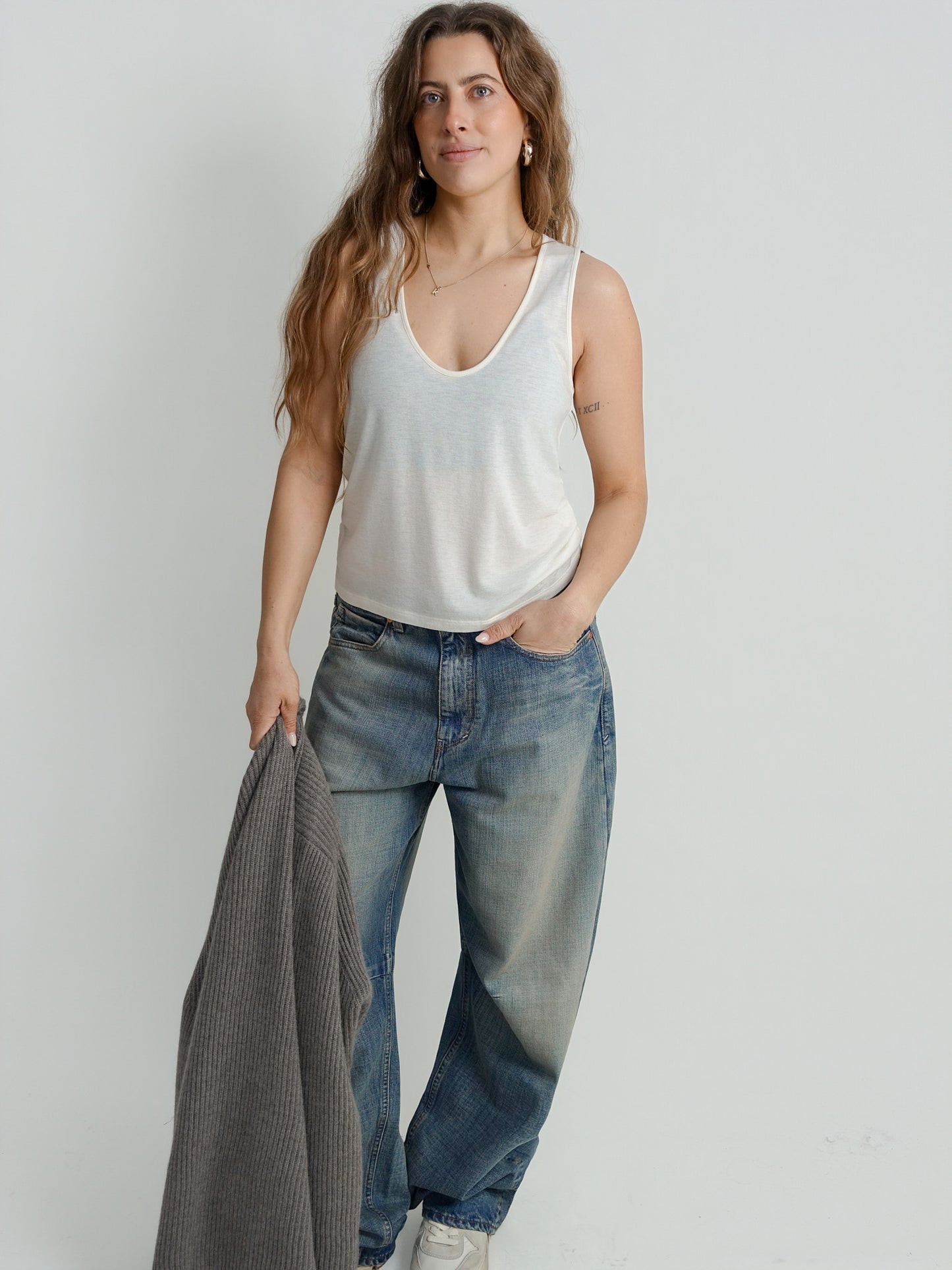 ALBIA LDS TANK TOP IVORY