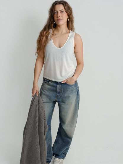 ALBIA LDS TANK TOP IVORY