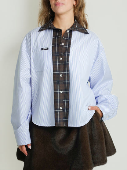 SARA MULTICHECK BLUE BROWN