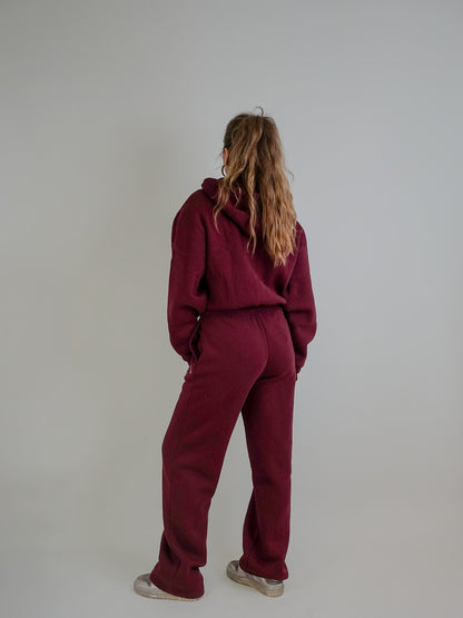 ZIP THROUGH HOODIE CHERRY RED