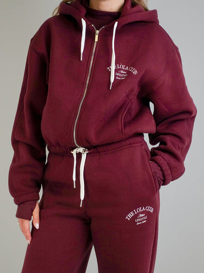 ZIP THROUGH HOODIE CHERRY RED