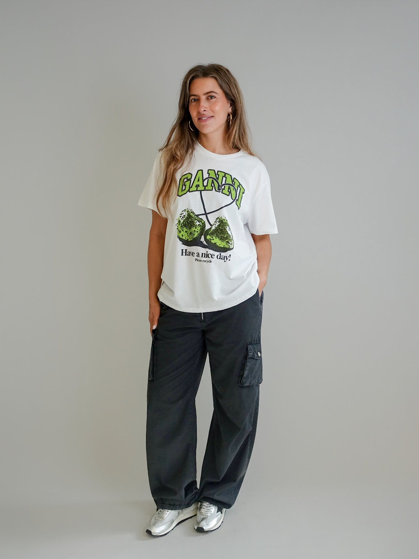 BASIC JERSEY CHERRY RELAXED T-SHIRT BRIGHT WHITE