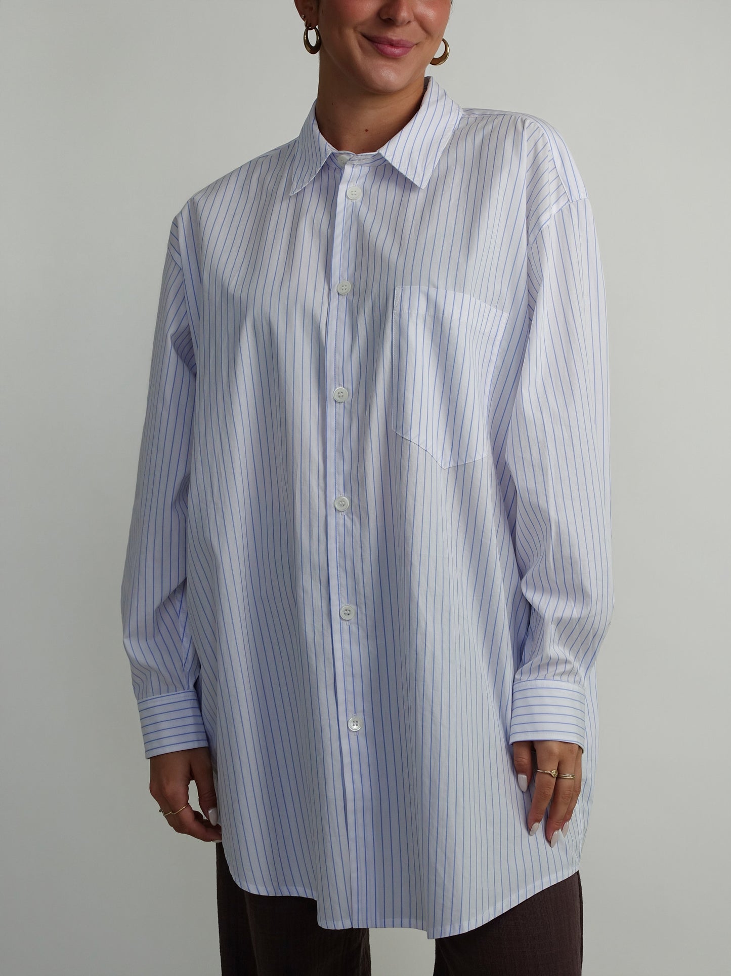 HARVEY DRESS SHORT COTTON STRIPED WHITE