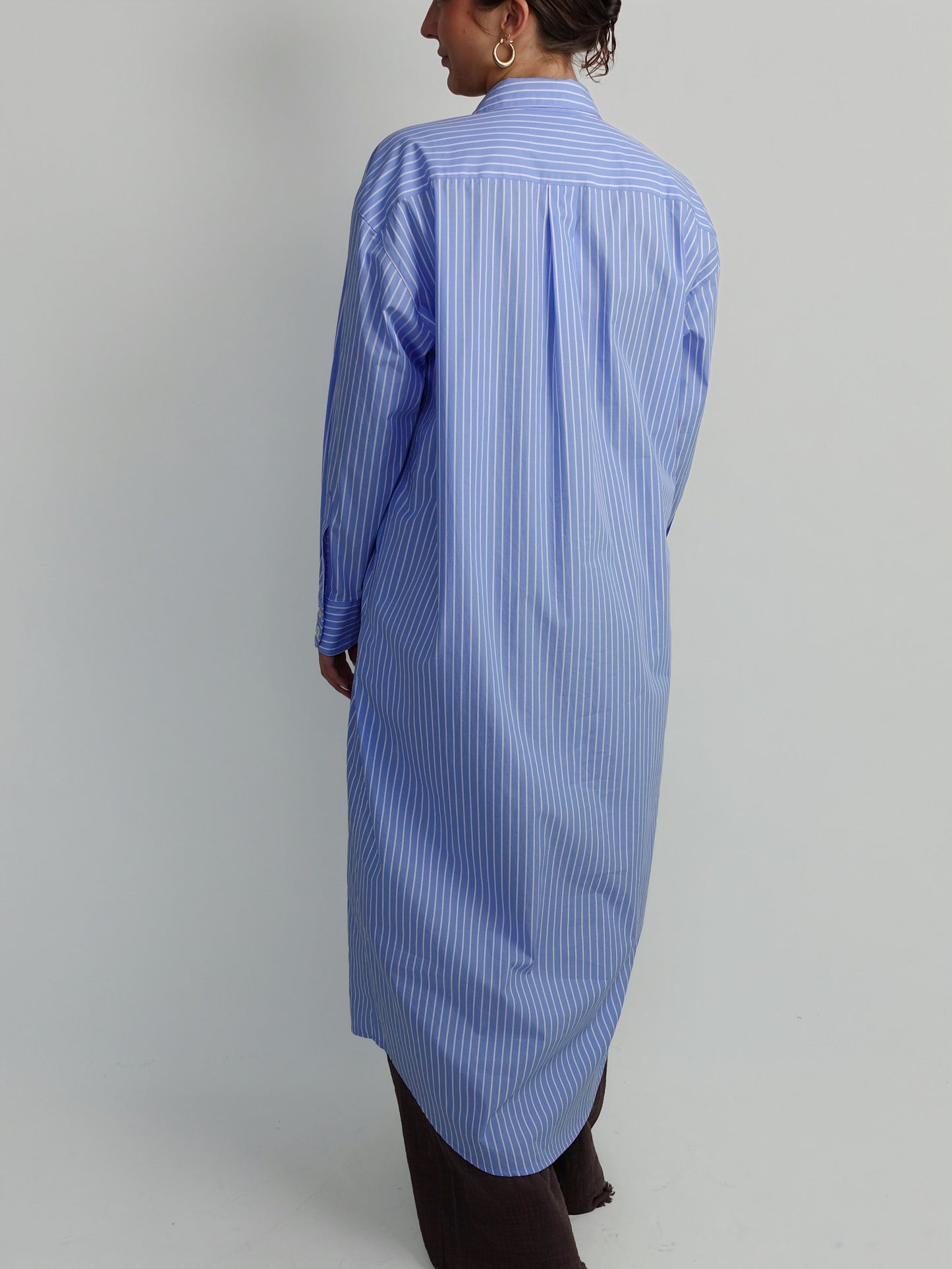 HARVEY SHIRT STRIPED DESTRESSED BLUE