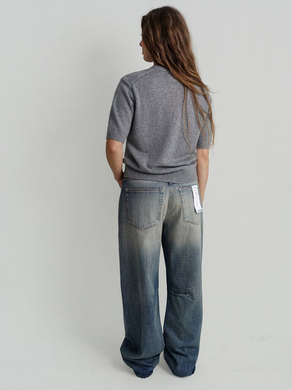 JODI SHORT-SLEEVE CARDIGAN GREY MELANGE