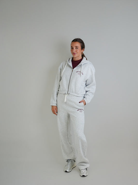 ZIP THROUGH HOODIE GREY MELANGE