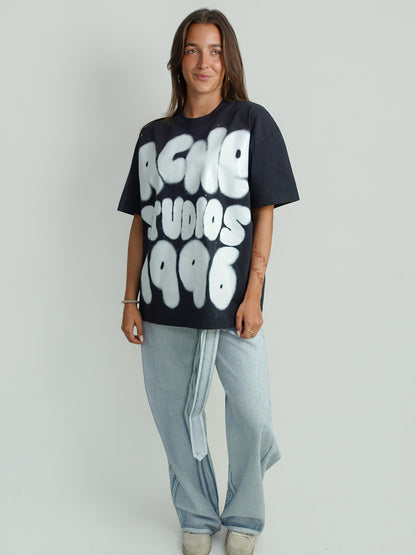 ERESA U SPRAY LOGO T-SHIRT BLACK/WHITE