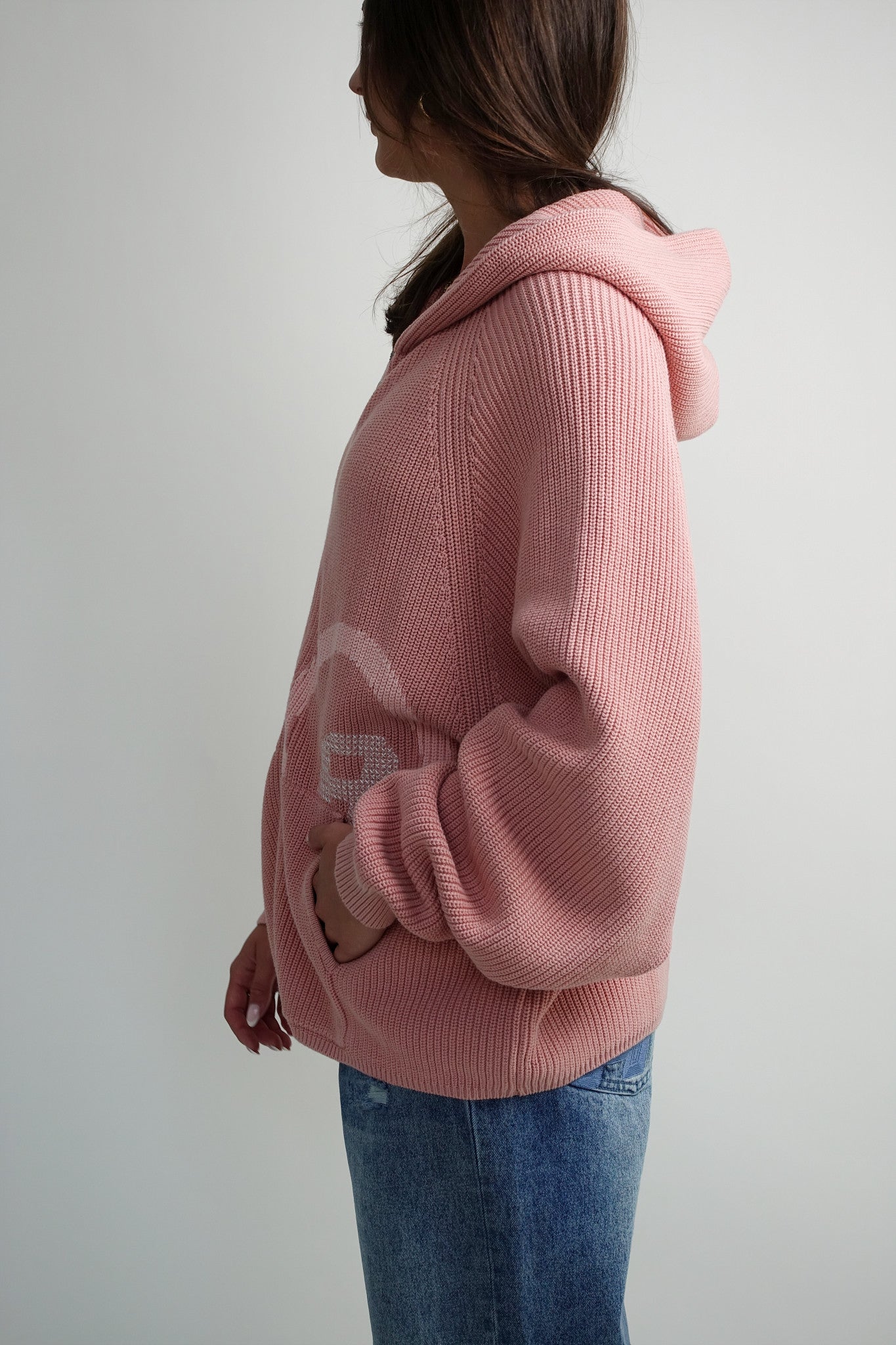 A LOGO FULL ZIP PINK