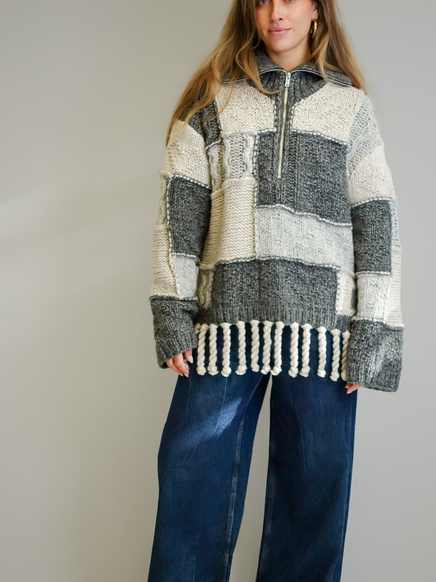 WOOL COTTON BUBBLE SWEATER MULTICOLOUR