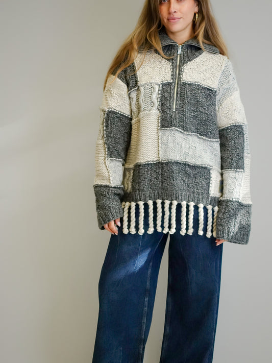 WOOL COTTON BUBBLE SWEATER MULTICOLOUR