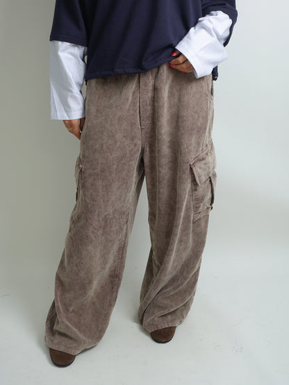 ROMEO BAGGY PANTS WASHED CORDUROY BROWNIE