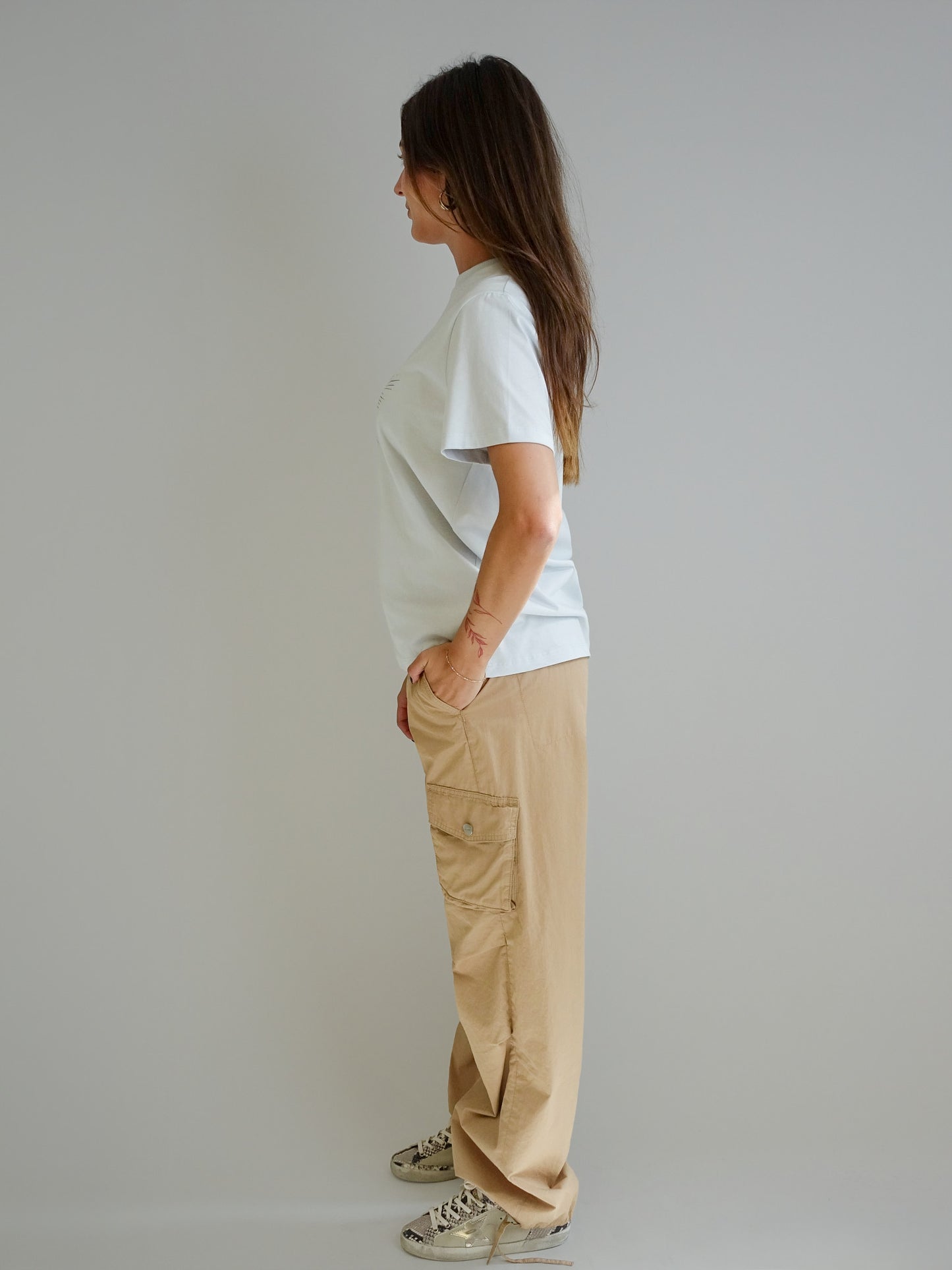 WASHED COTTON TWILL PANTS CARTOUCHE