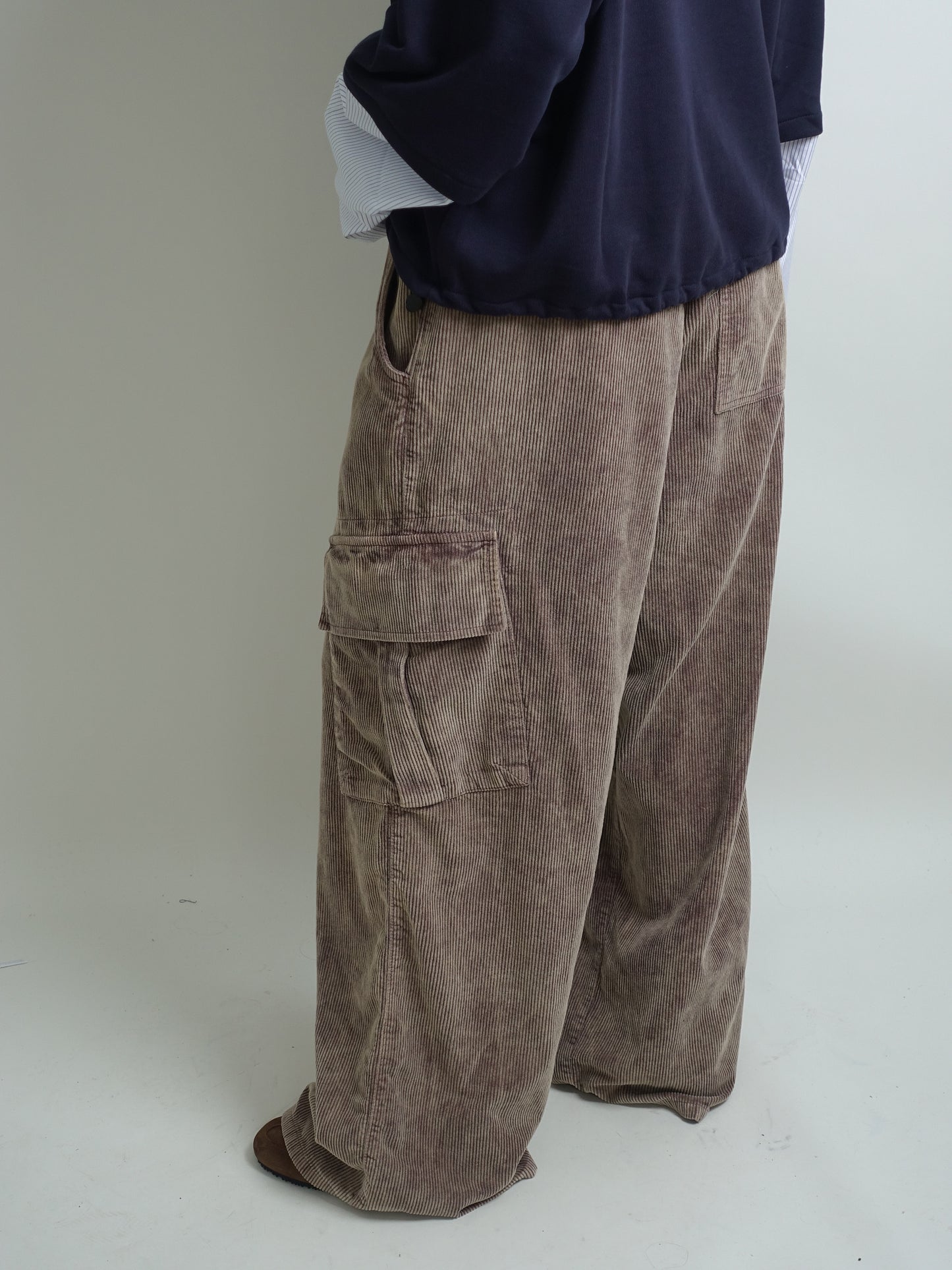 ROMEO BAGGY PANTS WASHED CORDUROY BROWNIE