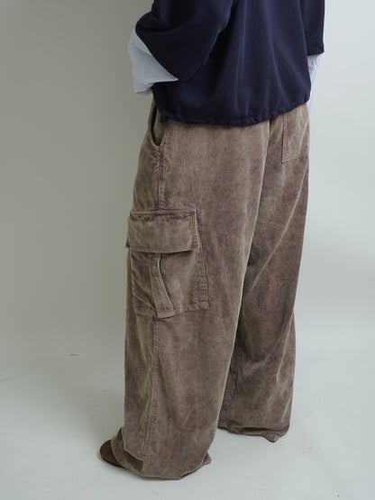 ROMEO BAGGY PANTS WASHED CORDUROY BROWNIE